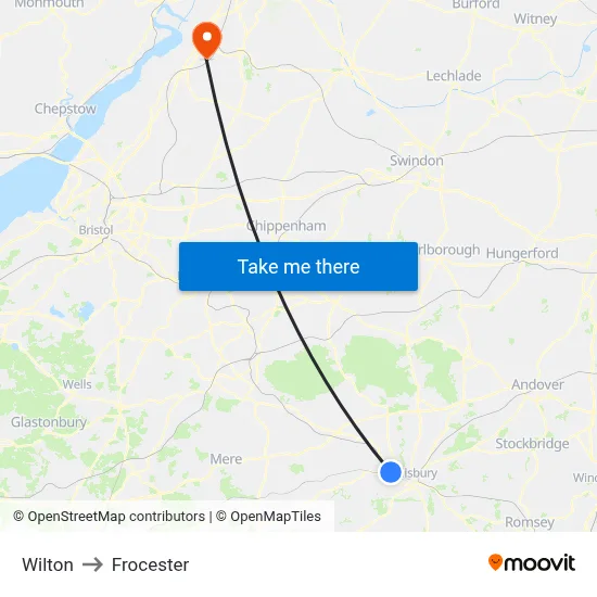 Wilton to Frocester map