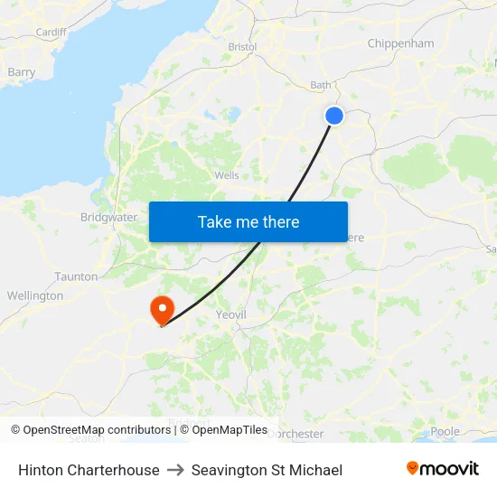 Hinton Charterhouse to Seavington St Michael map