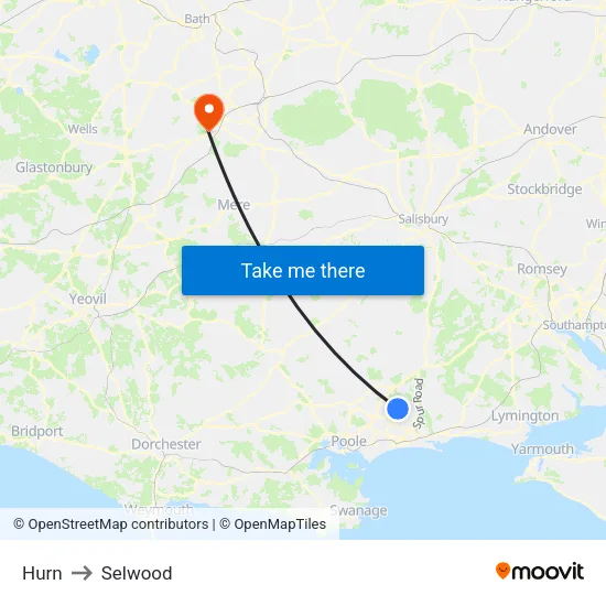 Hurn to Selwood map