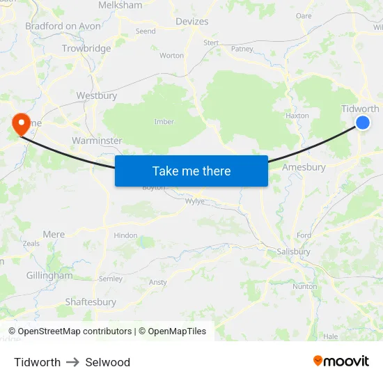 Tidworth to Selwood map