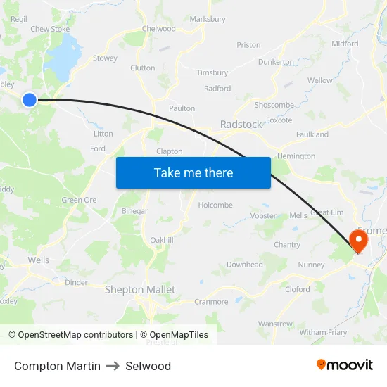 Compton Martin to Selwood map