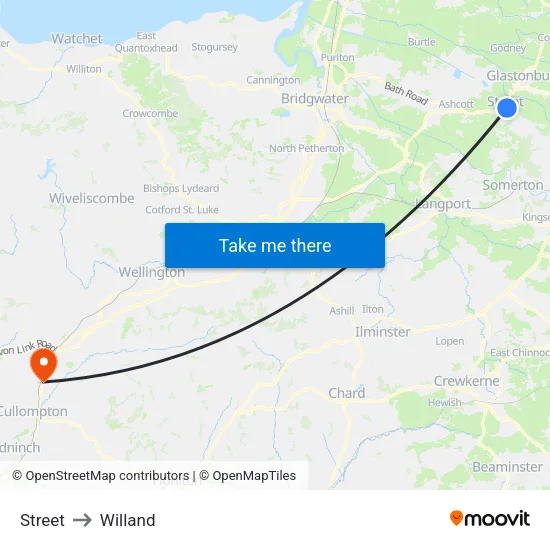 Street to Willand map