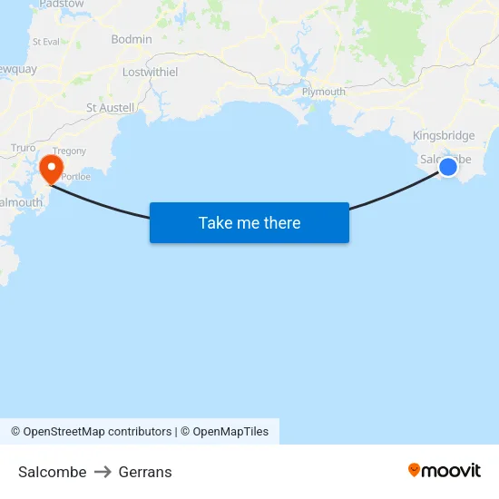 Salcombe to Gerrans map