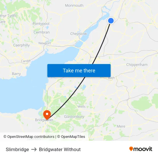 Slimbridge to Bridgwater Without map
