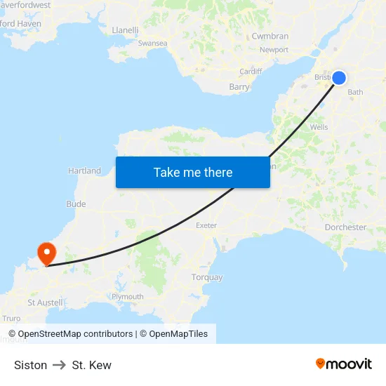 Siston to St. Kew map