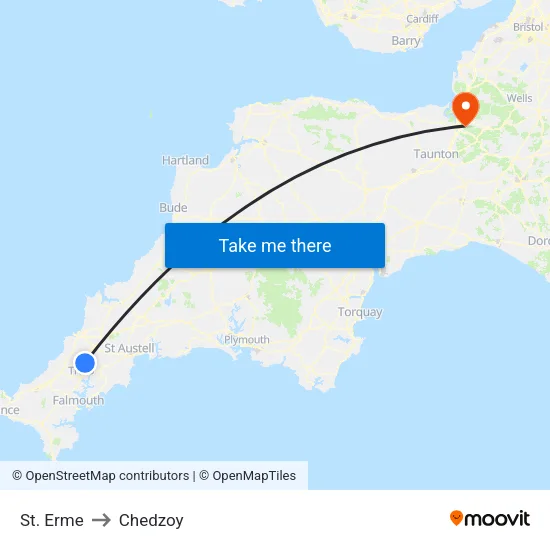 St. Erme to Chedzoy map