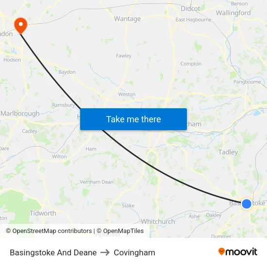 Basingstoke And Deane to Covingham map