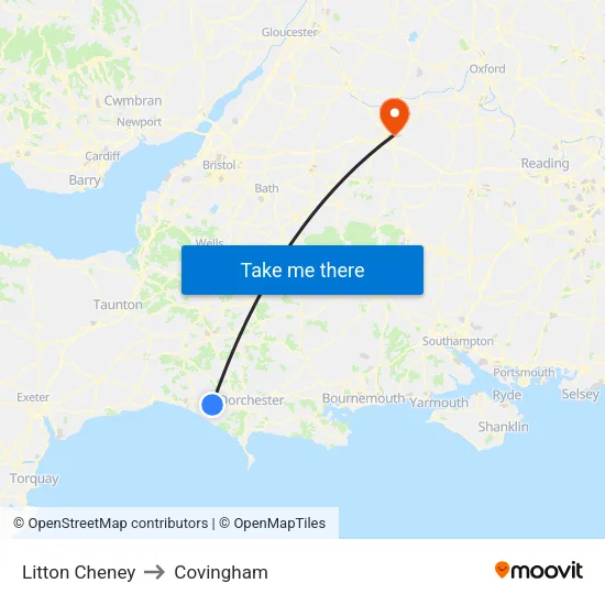 Litton Cheney to Covingham map