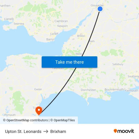 Upton St. Leonards to Brixham map