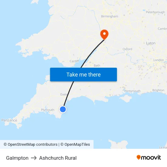 Galmpton to Ashchurch Rural map