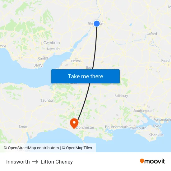 Innsworth to Litton Cheney map