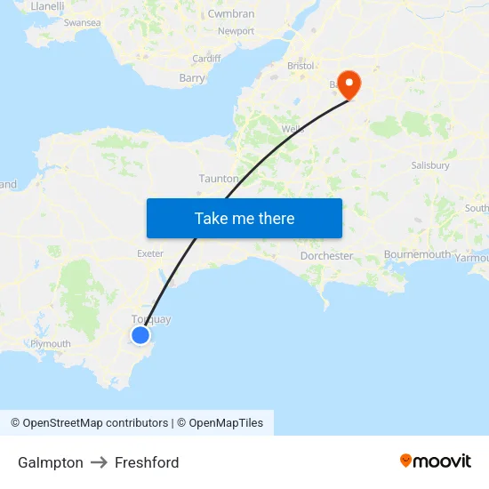 Galmpton to Freshford map