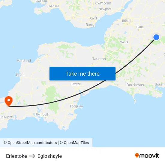 Erlestoke to Egloshayle map