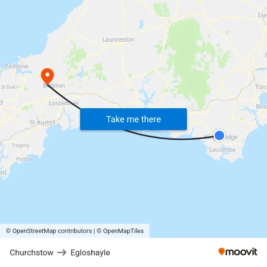 Churchstow to Egloshayle map