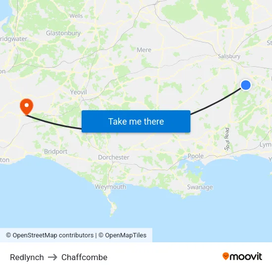 Redlynch to Chaffcombe map