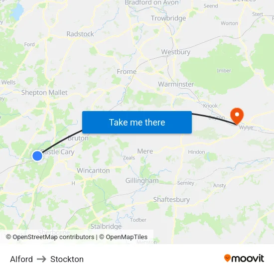 Alford to Stockton map