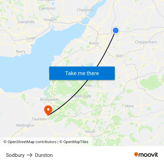 Sodbury to Durston map
