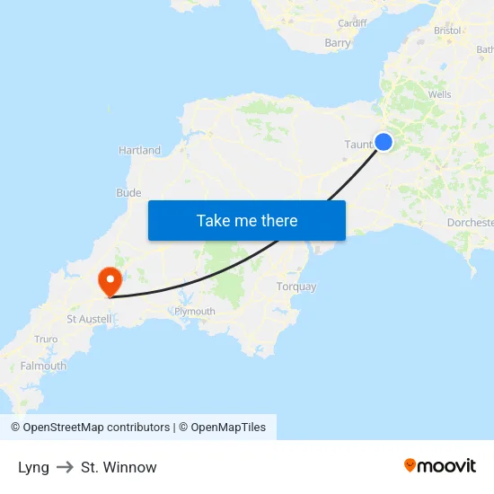 Lyng to St. Winnow map