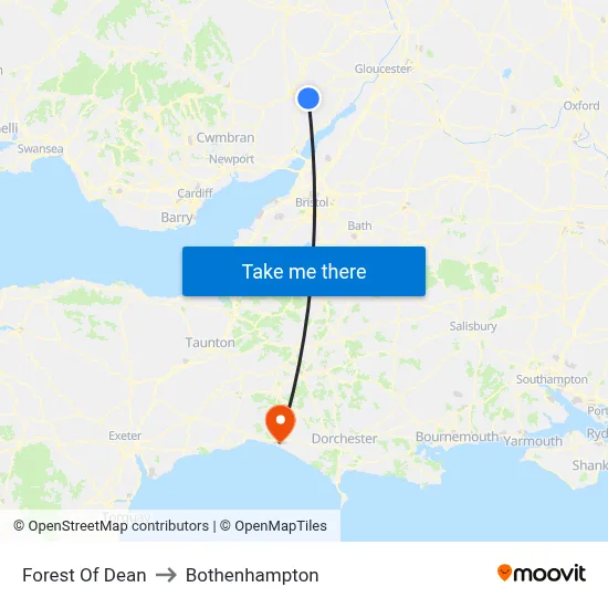 Forest Of Dean to Bothenhampton map