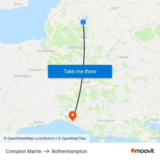 Compton Martin to Bothenhampton map