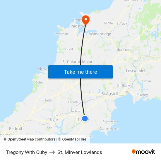 Tregony With Cuby to St. Minver Lowlands map