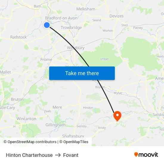 Hinton Charterhouse to Fovant map