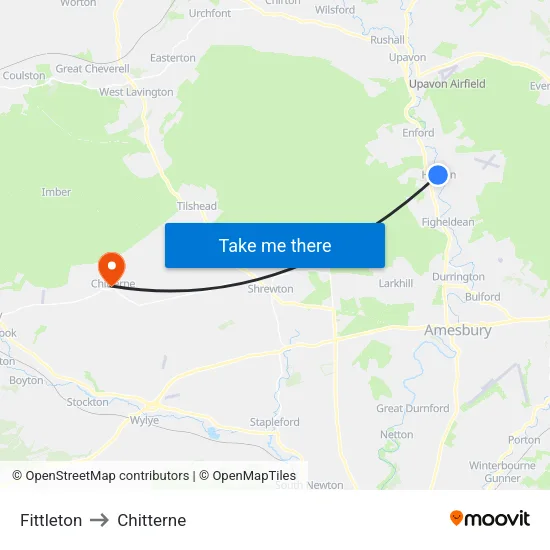 Fittleton to Chitterne map