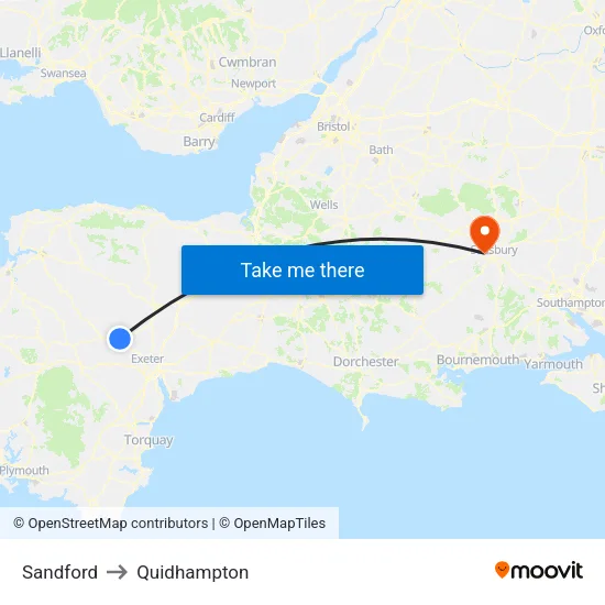 Sandford to Quidhampton map