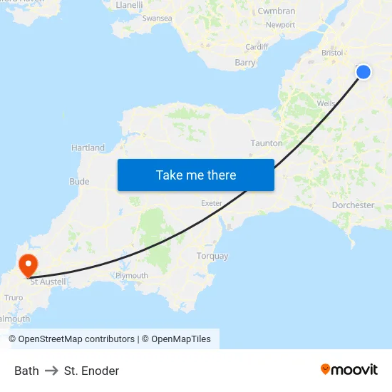 Bath to St. Enoder map