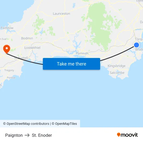 Paignton to St. Enoder map