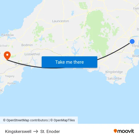 Kingskerswell to St. Enoder map