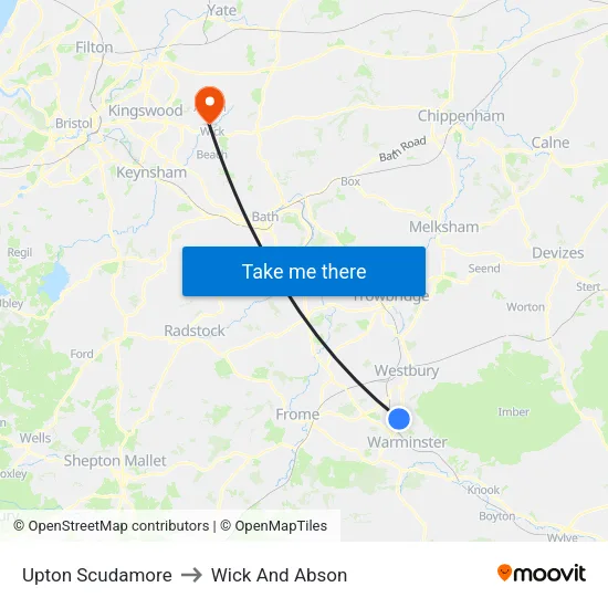 Upton Scudamore to Wick And Abson map