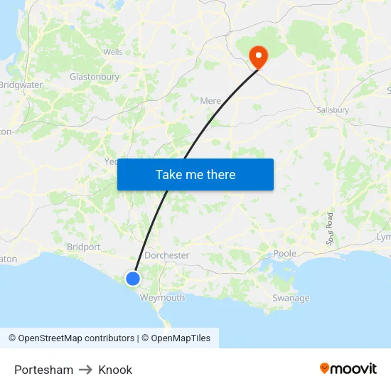 Portesham to Knook map