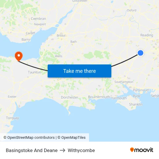 Basingstoke And Deane to Withycombe map
