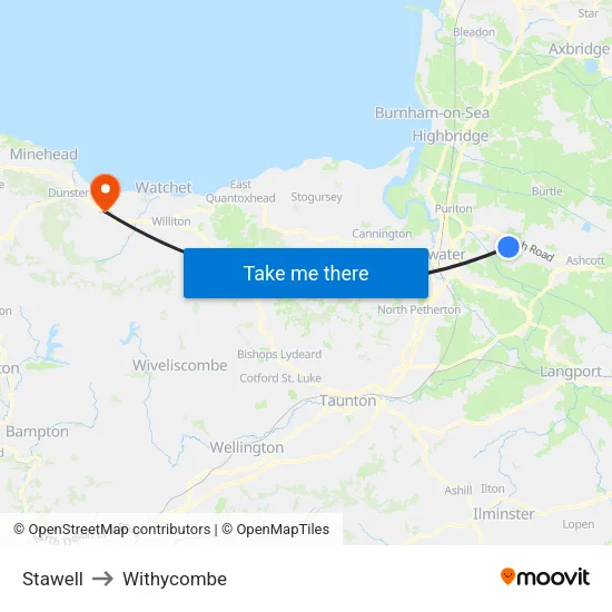 Stawell to Withycombe map