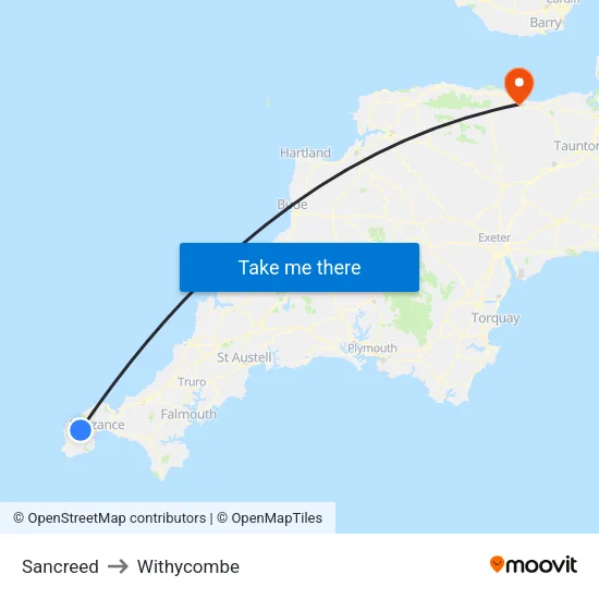 Sancreed to Withycombe map