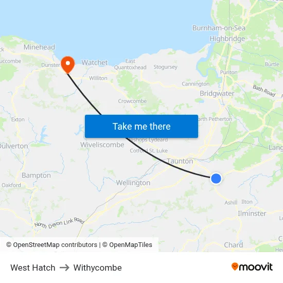 West Hatch to Withycombe map