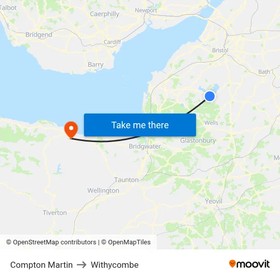Compton Martin to Withycombe map