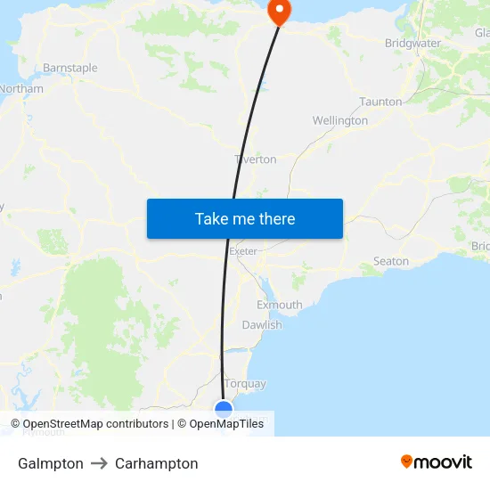 Galmpton to Carhampton map