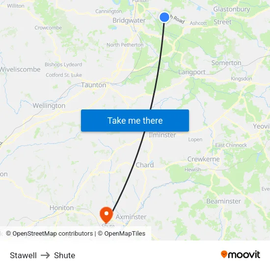 Stawell to Shute map