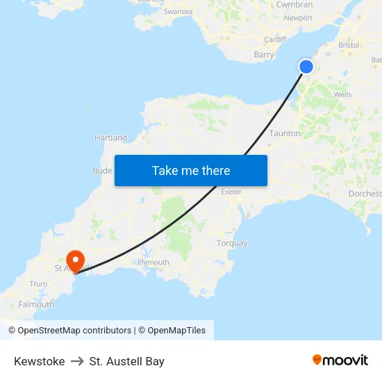 Kewstoke to St. Austell Bay map