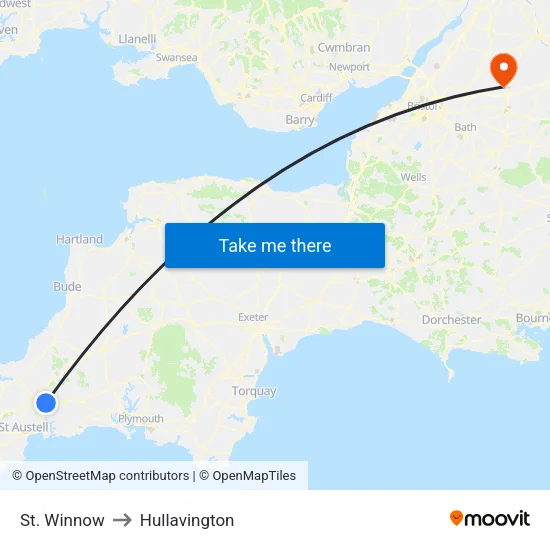 St. Winnow to Hullavington map