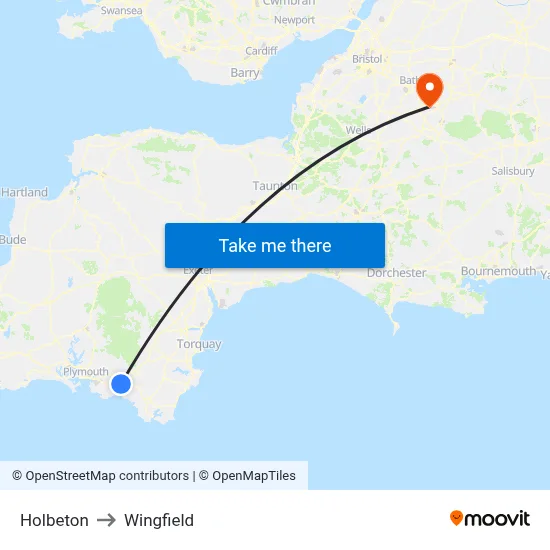 Holbeton to Wingfield map