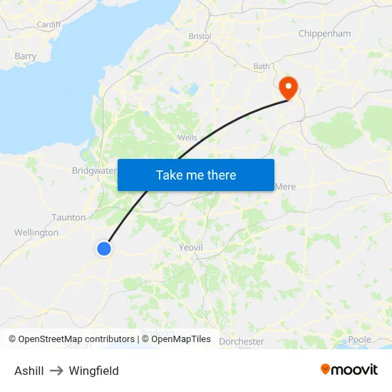 Ashill to Wingfield map