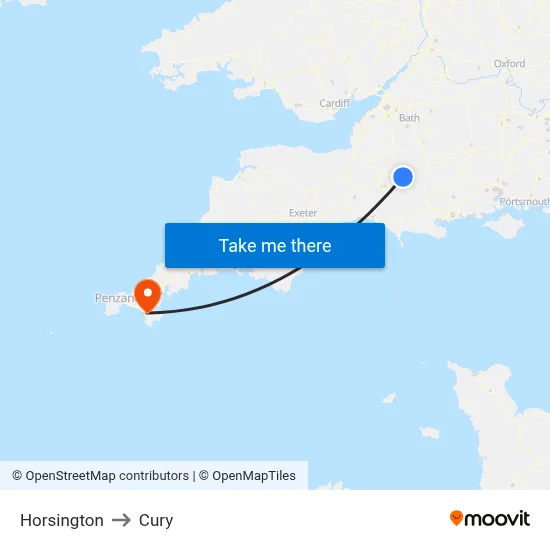 Horsington to Cury map
