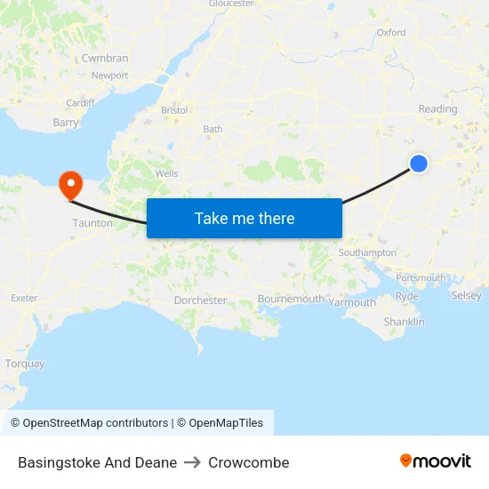 Basingstoke And Deane to Crowcombe map
