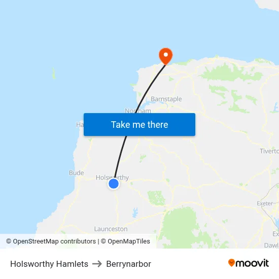 Holsworthy Hamlets to Berrynarbor map