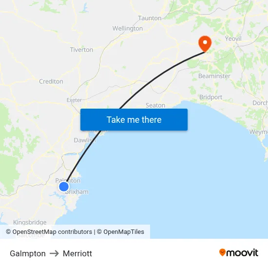 Galmpton to Merriott map
