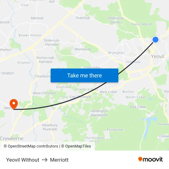 Yeovil Without to Merriott map