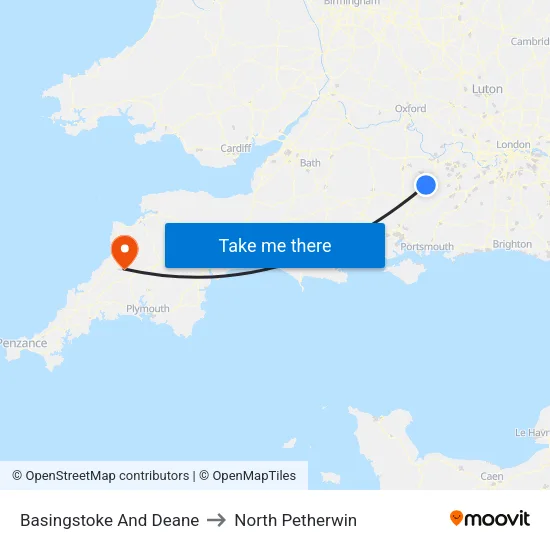 Basingstoke And Deane to North Petherwin map